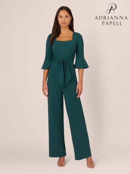 Adrianna Papell Knit Crepe Tie Front Jumpsuit (AC8258) | € 132