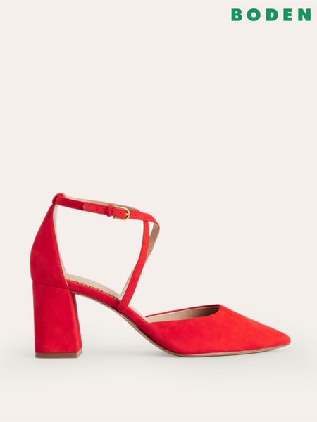 Boden Red Strap Block Heel Point Courts (AC8423) | € 98