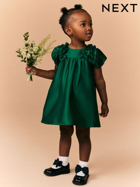 Green Taffeta Ruffle Party Dress (3mths-8yrs) (AC8467) | € 24 - € 33