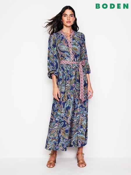 Boden Blue Alba Viscose Maxi Dress (AC8698) | € 87