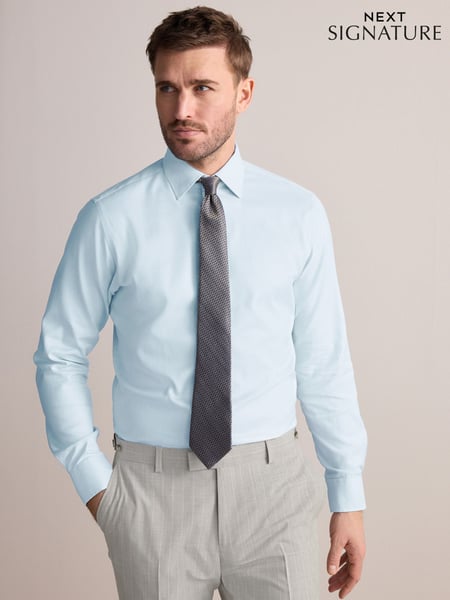 Green Slim Fit Signature 100% Cotton with Textured Smart Shirt (AC8826) | € 58