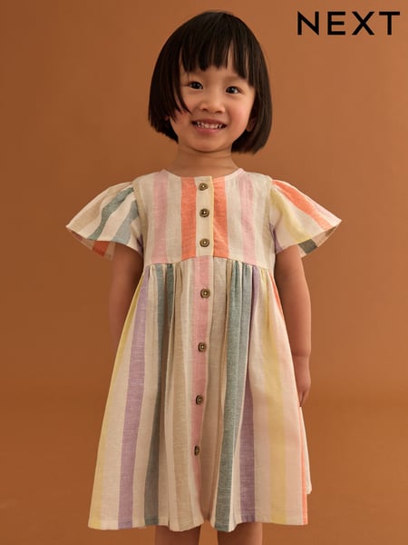Pastel Rainbow Button Up Summer Dress (3mths-8yrs) (AC9268) | € 16 - € 20