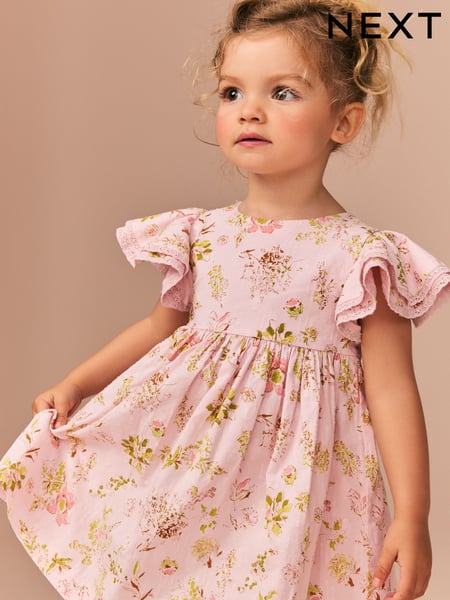 Pink Angel Sleeve Dress (3mths-8yrs) (AC9275) | € 21 - € 26