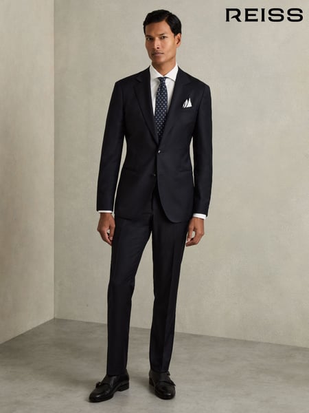 Reiss Navy Aspire Slim-Fit Single Breasted Wool Suit Jacket (AC9318) | € 418