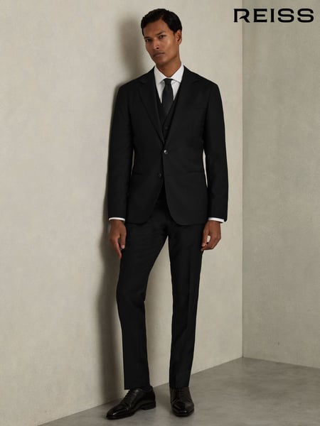 Reiss Black Aspire Slim-Fit Wool Suit Trousers (AC9333) | € 184