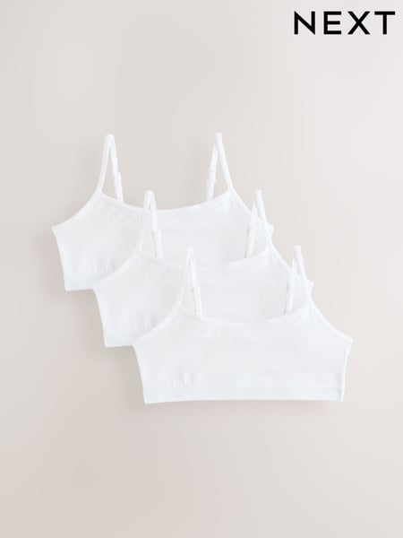 White Strappy Crop Tops 3 Pack (5-16yrs) (AD0260) | € 11 - € 16