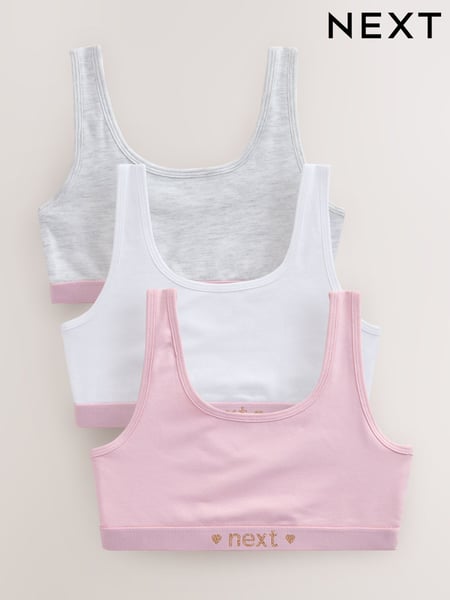 Pink/Grey Crop Tops 3 Pack (5-16yrs) (AD0912) | € 11 - € 16