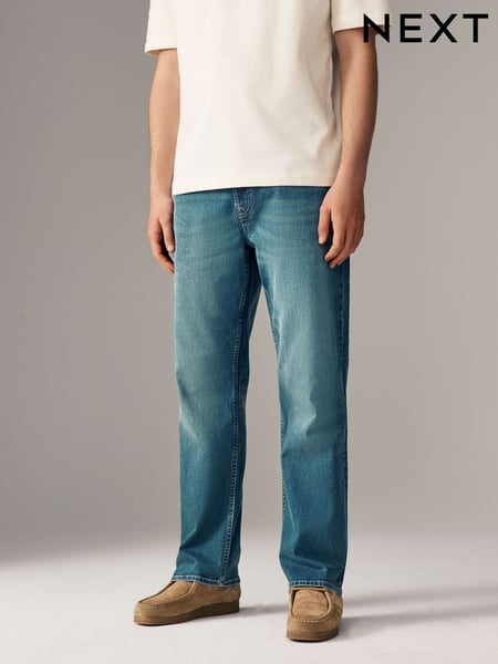 Hellblau - Straight Fit Classic Stretch Jeans (AD1032) | 42 €