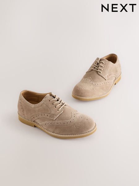Neutral Wide Fit (G) Smart Leather Brogue Shoes (AD2174) | € 40 - € 43