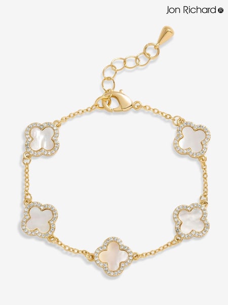 Jon Richard Gold Tone Mother of Pearl Clover Bracelet (AD2895) | € 44