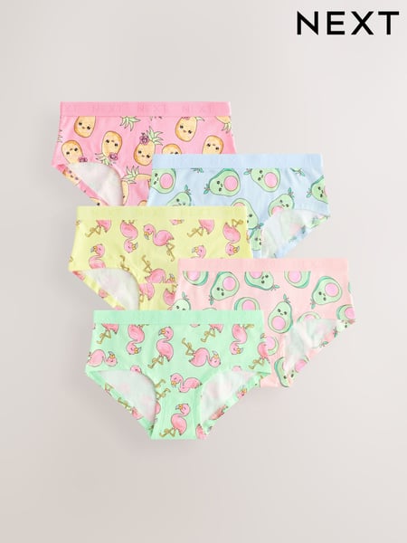Aqua/Pink Hipsters Briefs 5 Pack (2-16yrs) (AD4377) | € 13 - € 18