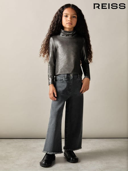 Reiss Silver Casey 4-9 yrs Metallic-Thread Roll-Neck Top (AD5025) | € 31