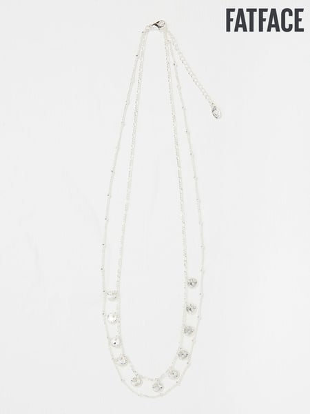 FatFace Silver Tone Double Layered Necklace (AD5265) | € 26