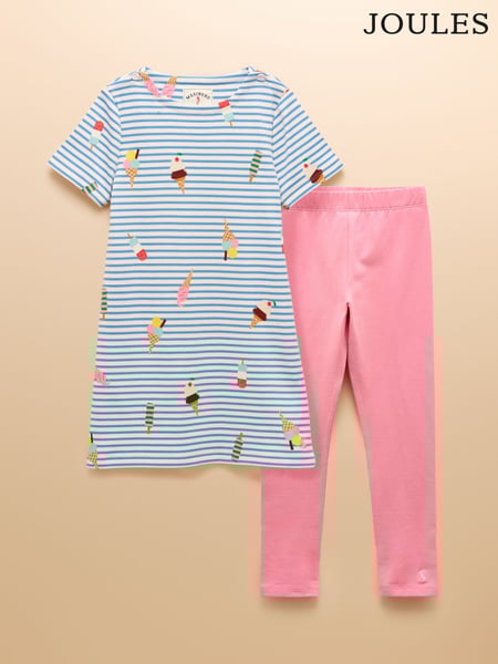 Joules Girls' Blue Dress and Legging Set (AD5512) | € 47 - € 51