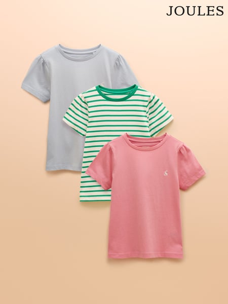 Joules Let's Go Multi Bright Short Sleeve T-Shirt Three Pack (AD5598) | € 37 - € 47