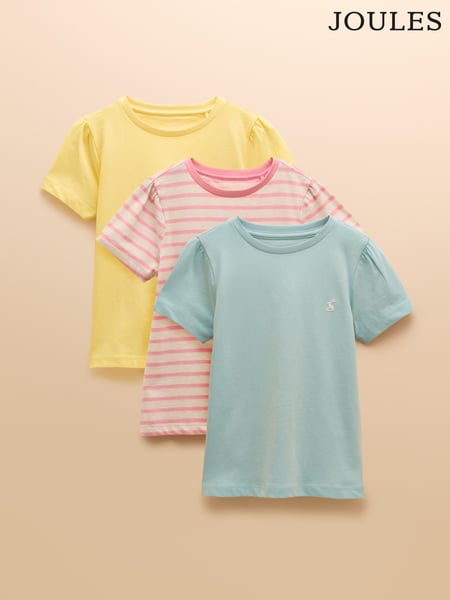 Joules Let's Go Multi Blush Short Sleeve T-Shirt Three Pack (AD5601) | € 37 - € 47