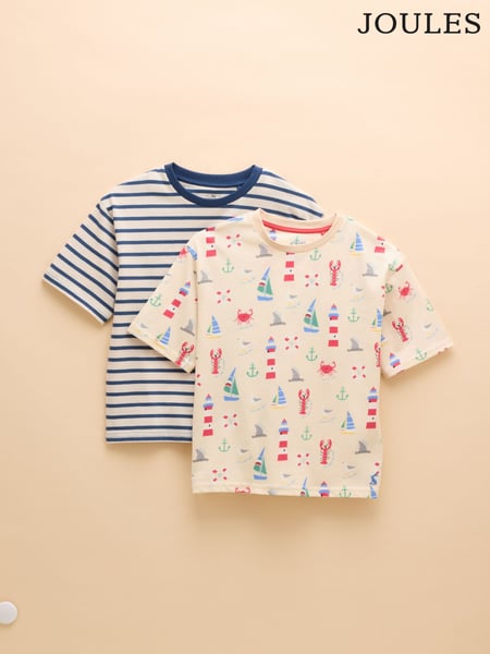Joules Let's Go Navy T-Shirt Two Pack (AD5724) | € 28 - € 31