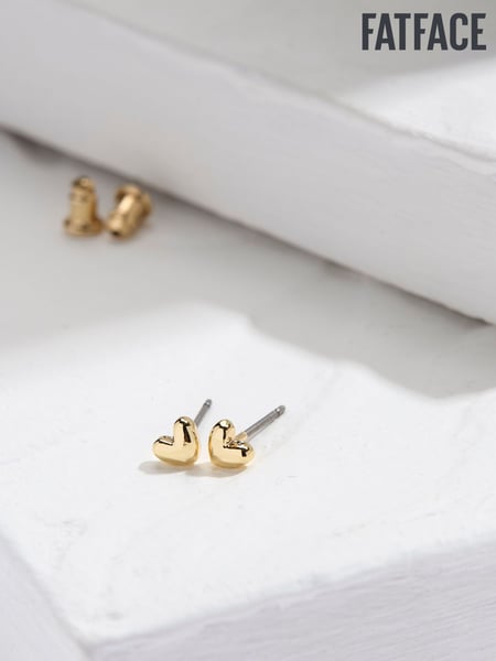 FatFace Gold Tone Heart Stud Earrings (AD6856) | € 16