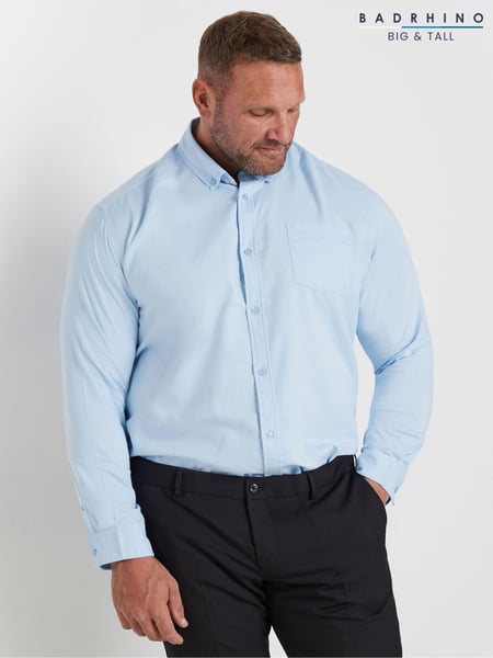 BadRhino Big & Tall Blue Long Sleeve Oxford Shirt (AD7399) | € 50
