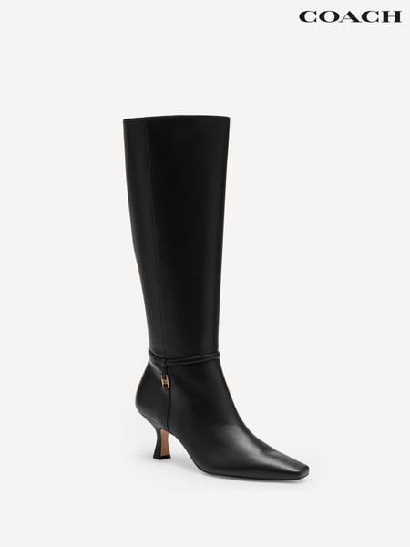 COACH Black Raquel Leather Boots (AD7827) | € 273