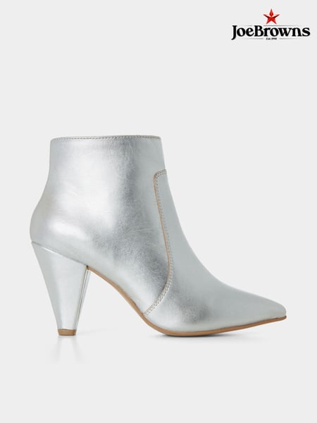 Joe Browns Silver Leather Heeled Ankle Boots (AD9012) | € 62