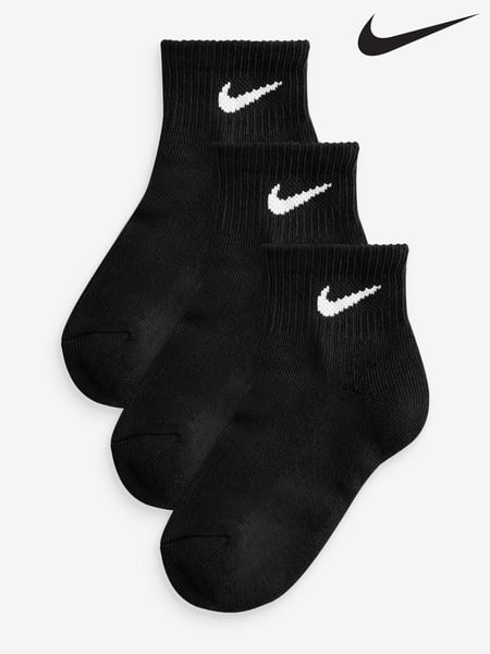 Nike Black Little Kids Ankle Socks 3 Pack (AD9350) | € 12