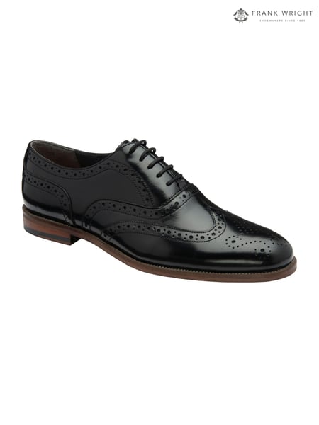 Frank Wright Black Mens Leather Lace-Up Brogues (AE5561) | € 125