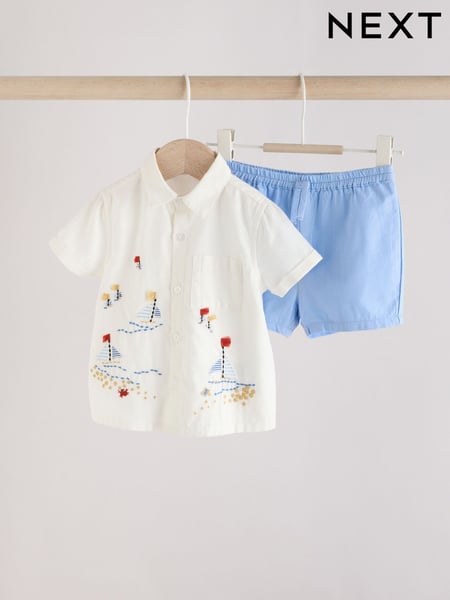 Blue/White Boat Baby Shirt and Shorts Set (0mths-2yrs) (AE6189) | € 26 - € 28