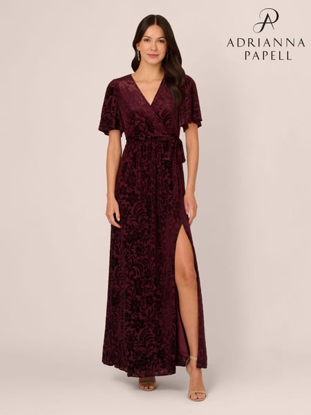 Adrianna Papell Red Burnout Elastic Waist Dress (AE6226) | € 139