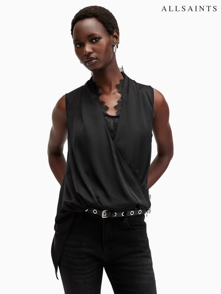 AllSaints Black Abi Lace Top (AE6541) | € 154
