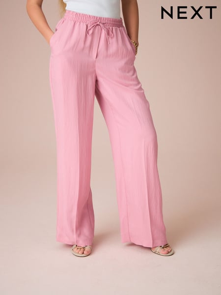 Pink Elasticated Tie Waist Wide Leg Trousers (AF6040) | € 47