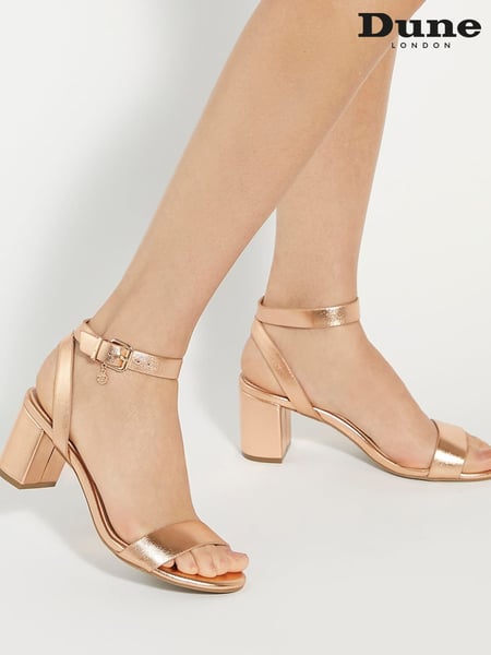 Dune London Natural Standard Fit Memee Mid Block Heel Sandals (AF7430) | € 66