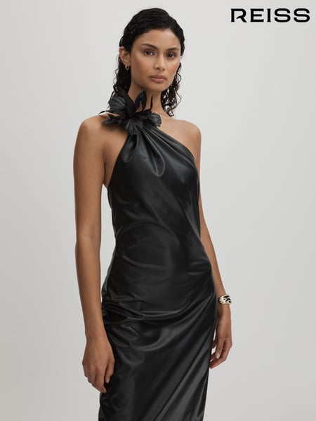 Halston Faux Leather One-Shoulder Maxi Dress (AF7457) | € 1.101