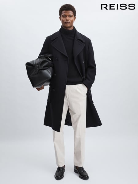 Oscar Jacobson Wool Herringbone Double-Breasted Coat (AF7461) | € 1.246