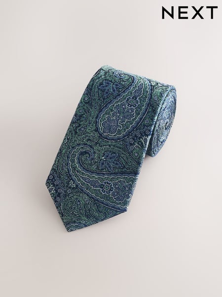 Green Printed Silk Tie (AF7711) | € 16