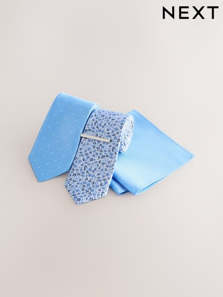 Blue Ties With Tie Clip 2 Pack (AF7715) | € 39