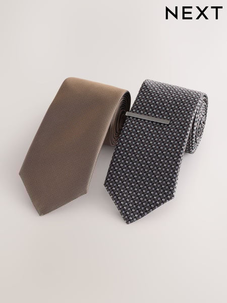Multi Textured Ties And Clips 2 Pack (AF7721) | € 33