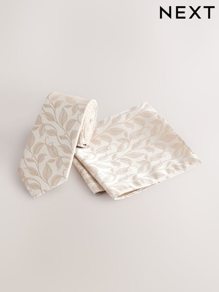Gold Slim Tie And Pocket Square Set (AF7816) | € 24