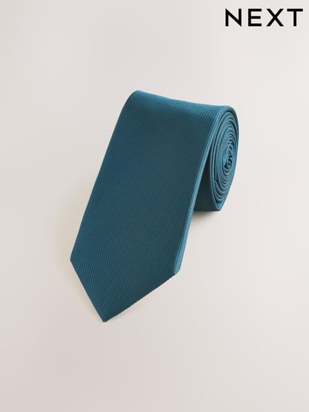 Teal Blue Slim Textured Tie (AF8378) | € 15