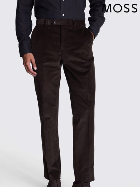 MOSS Brown Tailored Fit Corduroy 100% Cotton Trousers (AG1652) | € 125