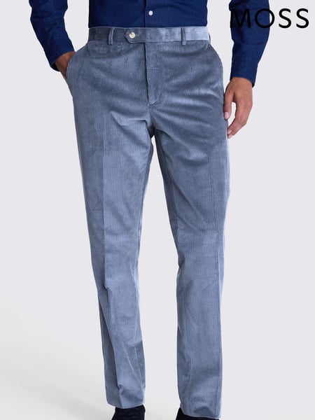 MOSS Blue Tailored Fit Corduroy Trousers (AG1654) | € 62