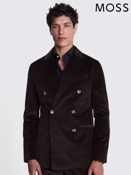 MOSS Brown Tailored Fit 100% Cotton Single Breasted Corduroy Jacket (AG1659) | € 232