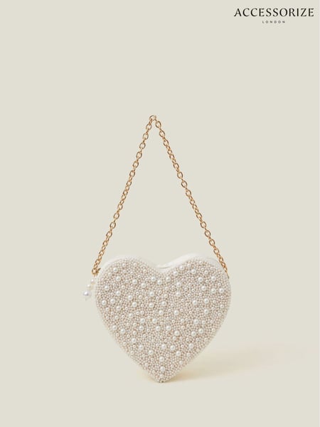 Accessorize Natural Pearl Embellished Heart Bag (AG1693) | € 86