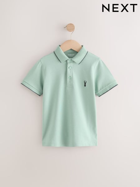 Mineral Green Short Sleeve Polo Shirt (3-16yrs) (AG3387) | € 10 - € 17