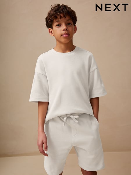 Grey Textured Short Sleeve T-Shirt and Shorts Set (3-16yrs) (AG3516) | € 18 - € 30