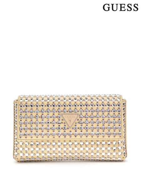 Guess Gold Diamante Zalina Flap Clutch Cross-Body Bag (AG3631) | € 211