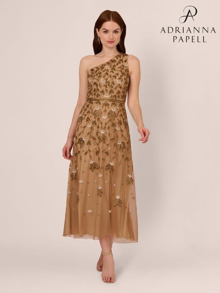 Adrianna Papell Metallic Beaded Ankle Length Dress (AG4086) | € 272