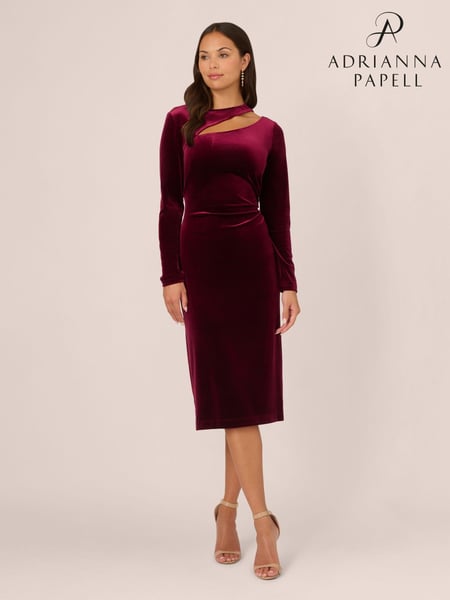 Adrianna Papell Red Velvet Asymmetric Dress (AG4097) | € 139