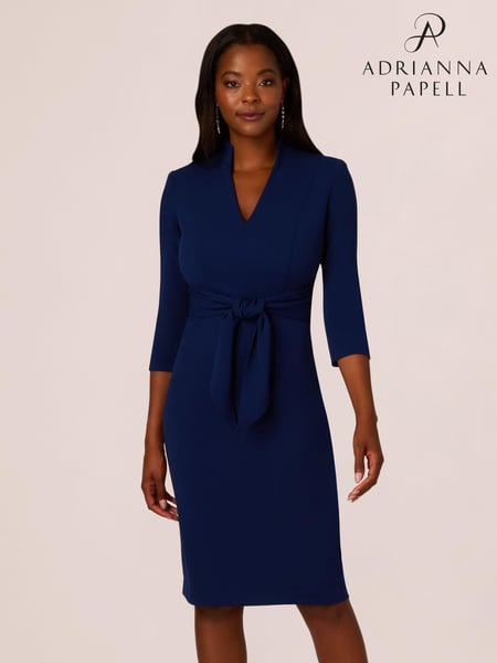 Adrianna Papell Blue Front Tie Short Dress (AG4108) | € 217