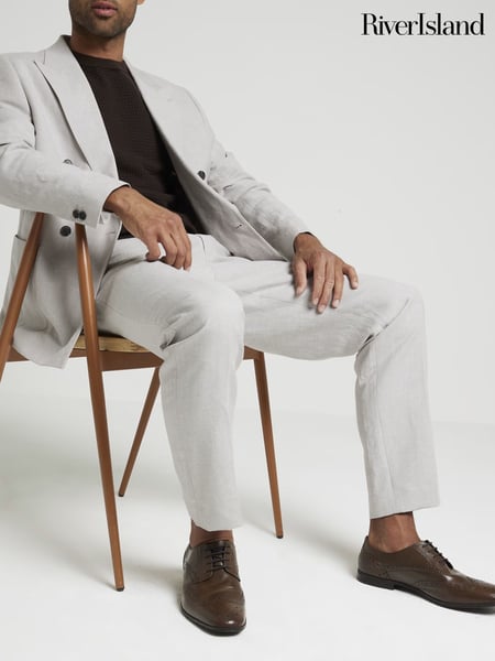 River Island Brown Lace up Brogue Derby Shoes (AG4576) | € 70